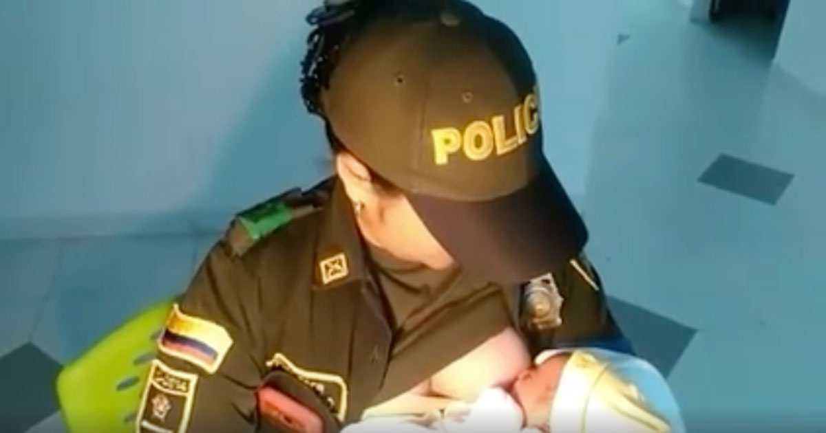 A policewoman held a starving baby that was abandoned in the forest, breastfed her and saved her life