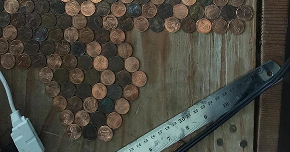 She attached 15,000 coins to the floor - now see how it looks as the camera gets far!