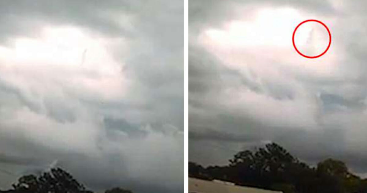 A woman photographed a storm and recorded a 'figure' walking through the clouds - claiming it was God
