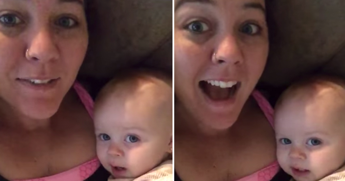 Mother said 'I love you' to her one-year-old daughter - the baby's response caused millions of people to burst with laughter