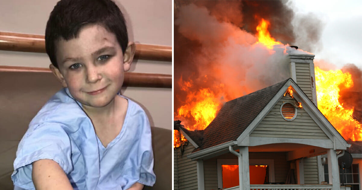 A 5-year-old carried his 2-year-old sister out of a burning home, ran back inside to saved the rest of the family