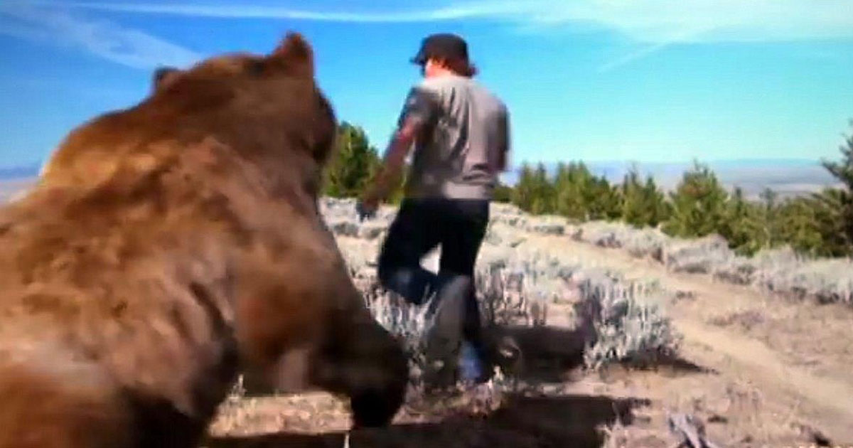 This guy saved an abandoned bear cub. 6 years later, he is an 800-pound bear's best friend