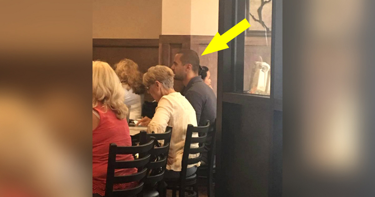An old and lonely woman waited for a table at the restaurant - suddenly an anonymous guy got up from the table and pointed