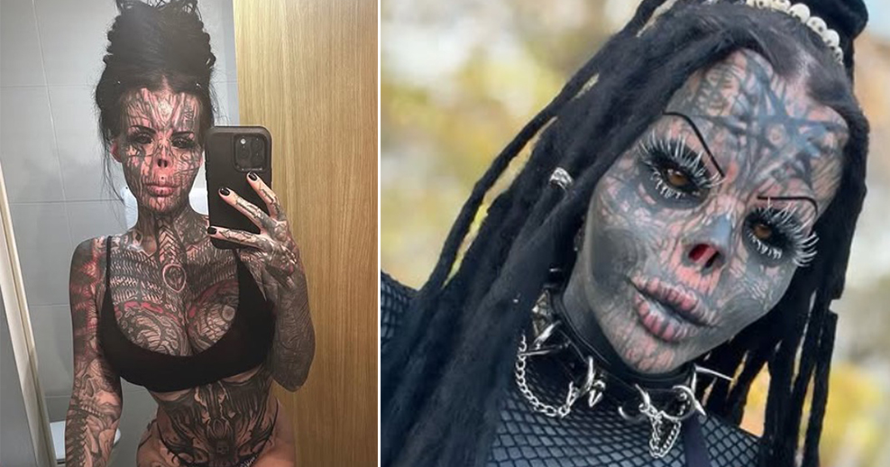 A tattooed woman who keeps her nose in a jar revealed what she looked like before - you'll want to sit down for this